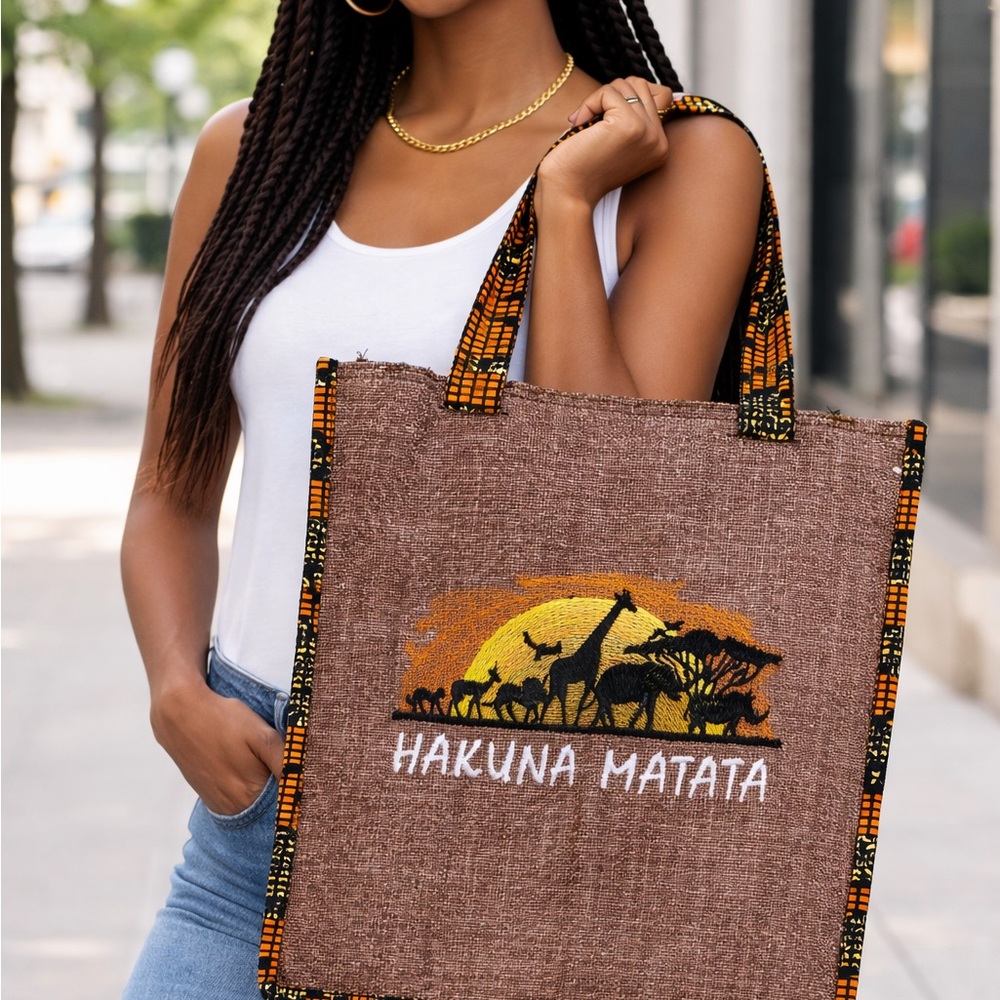 Hakuna Matata Brown Laptop Bag